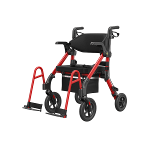 2-in-1 Rollator & Transport Chair VOCIC Z55 Foldable Walker Wheelchair 300lbs Capacity