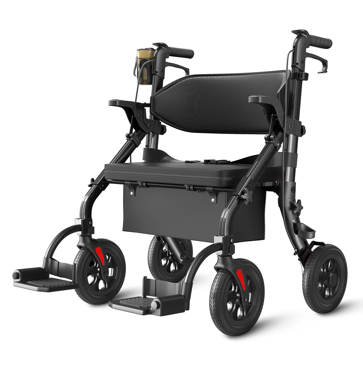 VOCIC Z59 Versatile 2 in 1 Heavy Duty Walker Wheelchair Combo